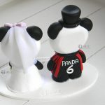 cake topper panda animali matrimonio, personalizzato in fimo