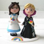 cake topper matrimonio arcobaleno rainbow, nerd, personalizzato in fimo