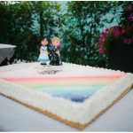 Cake Topper matrimonio rainbow - spose arcobaleno - nerd, personalizzato in fimo