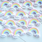 Bomboniere personalizzate in fimo con arcobaleno kawaii per bambini e sposi rainbow - battesimo, compleanno, comunione, cresima, matrimonio