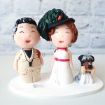 cake topper personalizzato in fimo fatto a mano artigianale - matrimonio, nozze - sposi sposo bersagliere, esercito divisa - statuine torta
