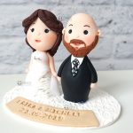 cake topper personalizzato in fimo fatto a mano artigianale - matrimonio, nozze - sposi - statuine torta