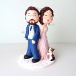 cake topper elegante personalizzato in fimo fatto a mano artigianale originale - idee matrimonio, nozze - sposi sposo - gatto- statuine torta