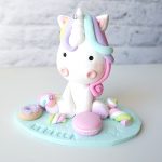 cake topper personalizzato in fimo fatto a mano artigianale, originale, unicorno, primo secondo compleanno - nascita - battesimo, comunione - statuina torta