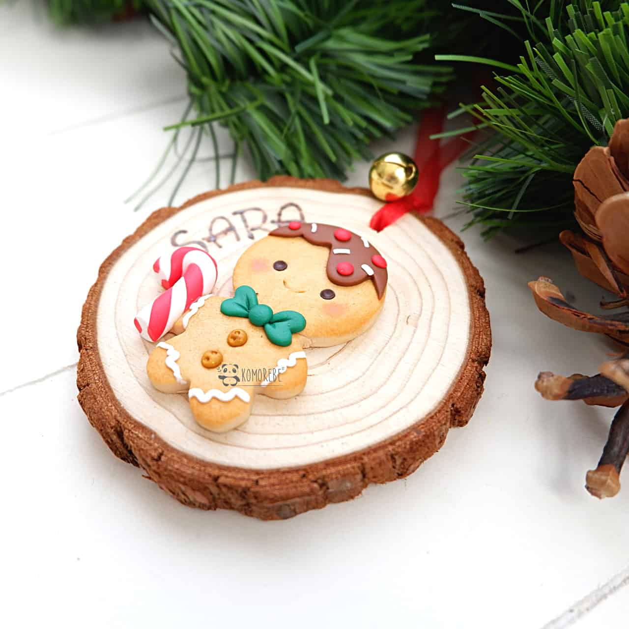 Omino Biscotto Gingerbread Man Addobbo Natale Fimo