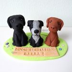 cake topper personalizzato in fimo fatto a mano artigianale, cani cagnolini animali, compleanno - statuina torta