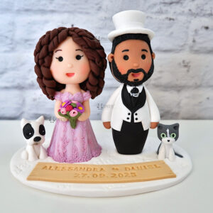 cake topper nuziale originale elegante personalizzato in fimo fatto a mano artigianale - idee matrimonio famiglia, nozze - sposi sposo sposa - matrimonio tema bridgerton netflix - statuine torta