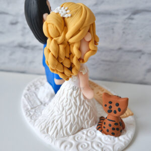 cake topper nuziale originale elegante personalizzato in fimo fatto a mano artigianale - idea matrimonio- sposi sposo sposa gatto gatti - statuine torta