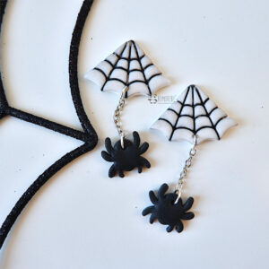Orecchini Ragnatela Ragno Fimo Halloween
