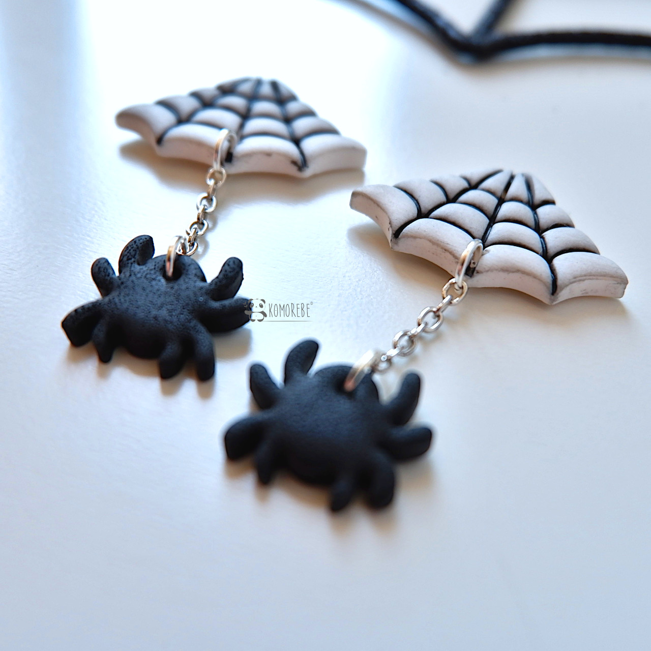 Orecchini Ragnatela Ragno Fimo Halloween