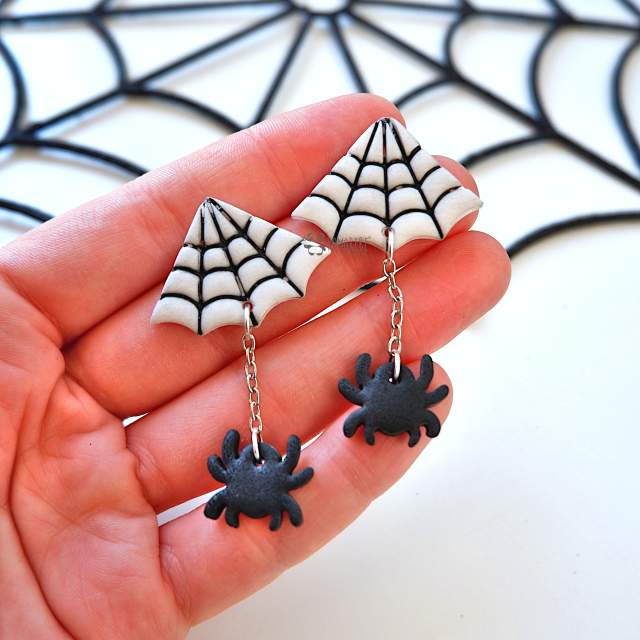 Orecchini Ragnatela Ragno Fimo Halloween